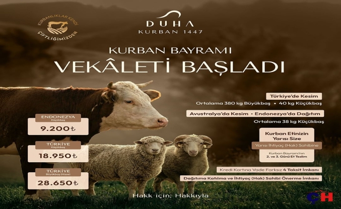 DUHA Kurban 1447 Vekâlet Başvuruları Başladı: Güven ve Şeffaflıkla Paylaşım Zamanı