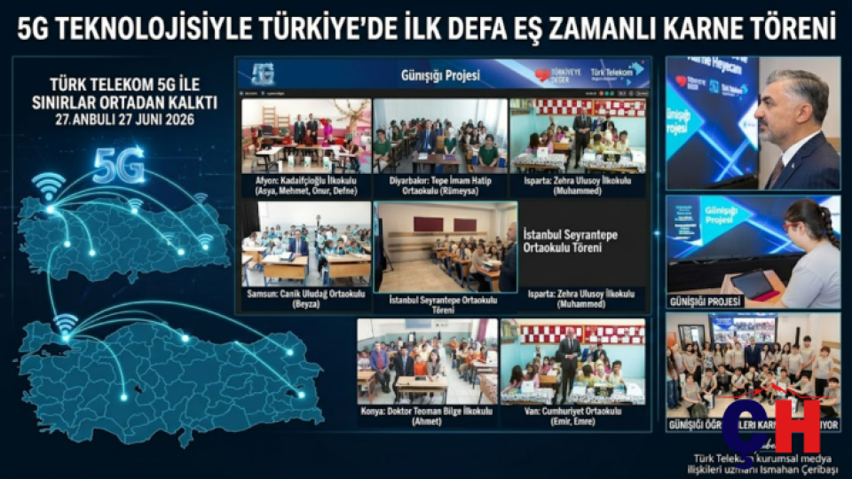 5G Teknolojisiyle Sınırları Aşan Karne Heyecanı: 7 İlde Eş Zamanlı Tören